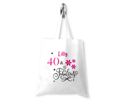 Personalised Tote Shopping Bag - Birthday Fabulous