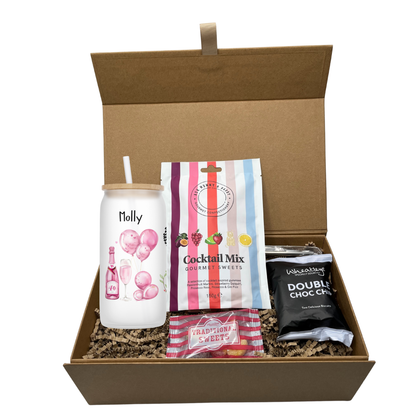 Personalised 40th Birthday Design Frosted Glass Tumbler Hamper Gift Box