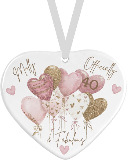 Personalised Ceramic Heart - Officially Fabulous Birthday Design