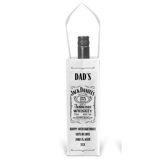 Personalised Bottle Gift Bag - Jack Daniels Design