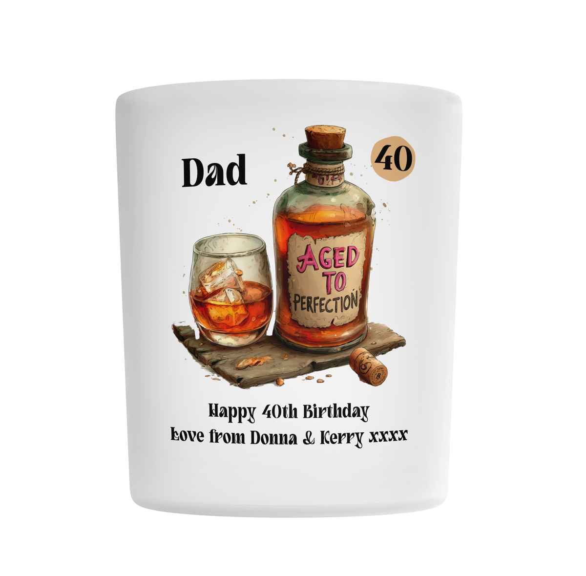 Personalised Frosted Glass Tumbler - Aged To Perfection Birthday Design