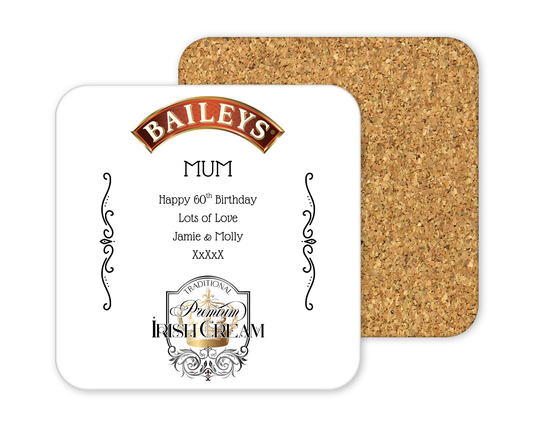 Personalised Drinks Coaster - Baileys Design