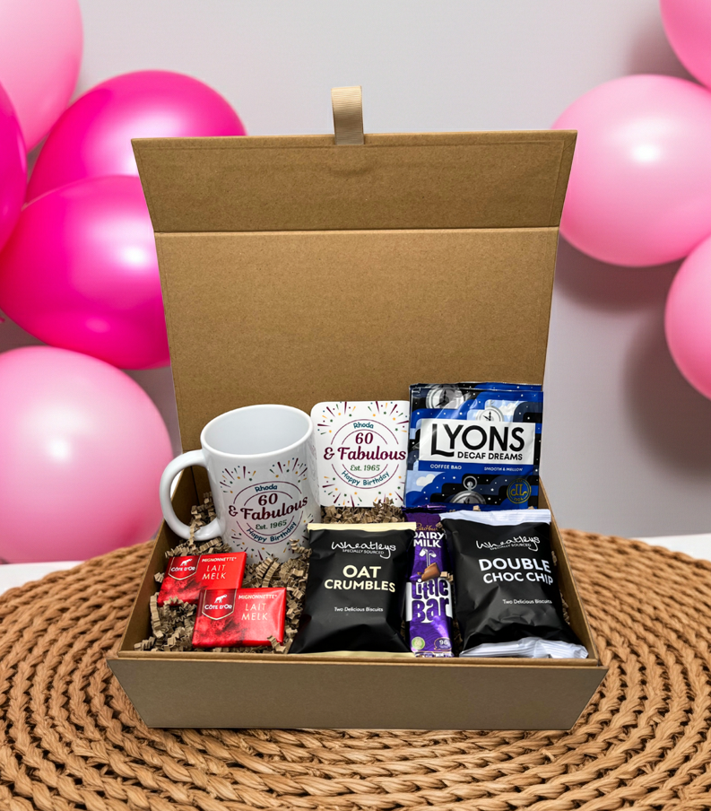 Personalised Fabulous Birthday Design Mug & Coaster Hamper Gift Box