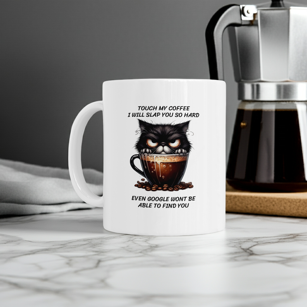 Ceramic Mug - Touch My Coffee Google Design