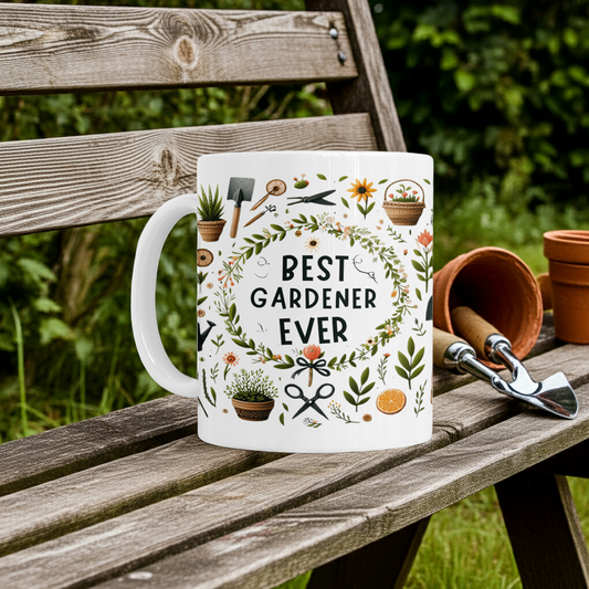 Ceramic Mug - 'Best Gardener' Design