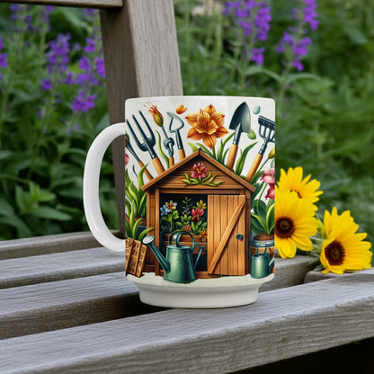Ceramic Mug - "Gardening Is My Therapy" Design