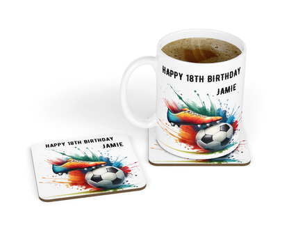 Personalised Mug & Coaster - Football Boot
