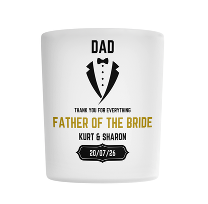 Personalised Frosted Glass Tumbler - Father of the Bride Wedding Design