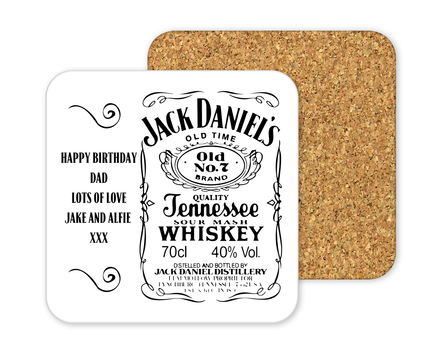 Personalised Drinks Coaster - Jack Daniels Design