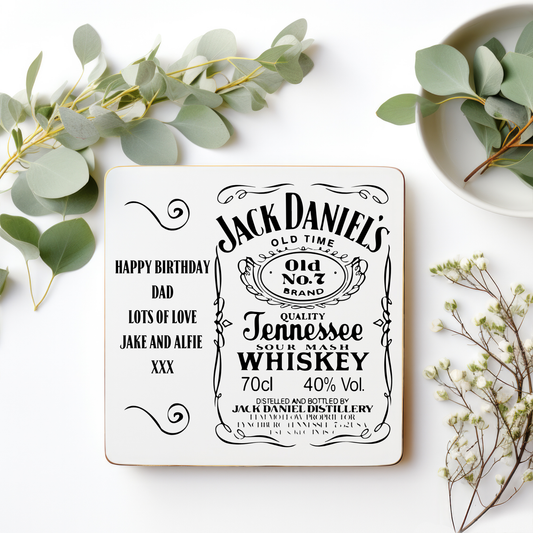 Personalised Drinks Coaster - Jack Daniels Design