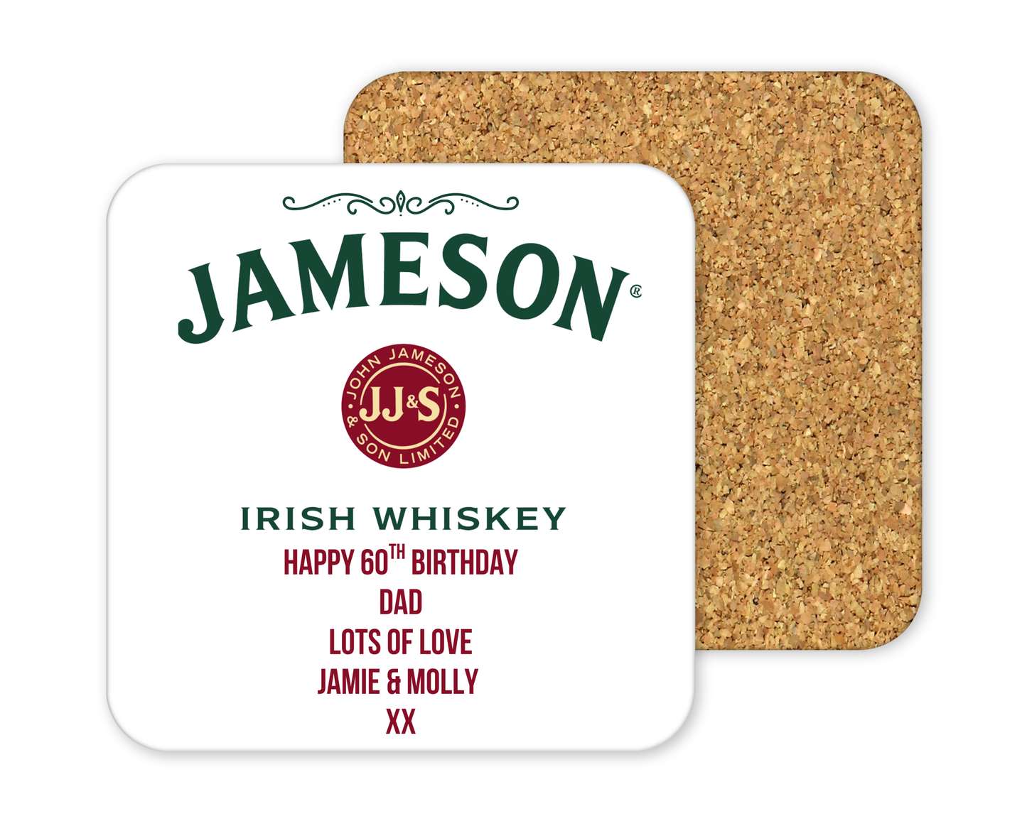 Personalised Drinks Coaster - Jameson Irish Whiskey Design