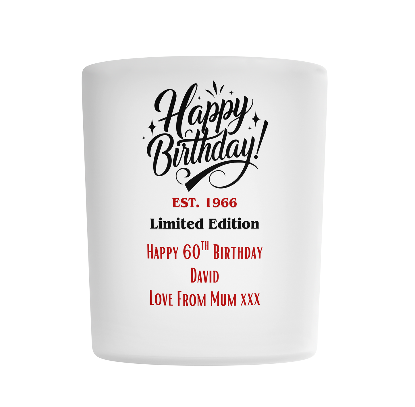Personalised Frosted Glass Tumbler - Limited Edition Birthday Design