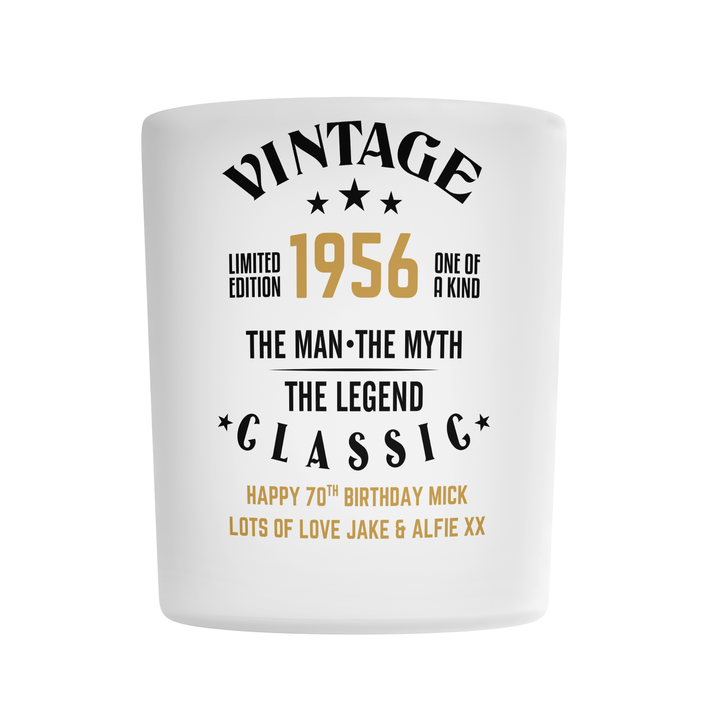 Personalised Frosted Glass Tumbler - The Man The Myth The Legend Design