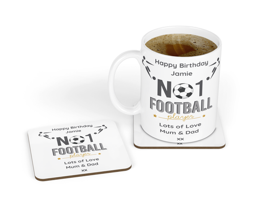 Personalised Mug & Coaster - No1 Football Player