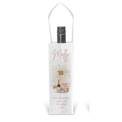 Personalised Bottle Gift Bag - 18th Birthday Champagne & Perfume