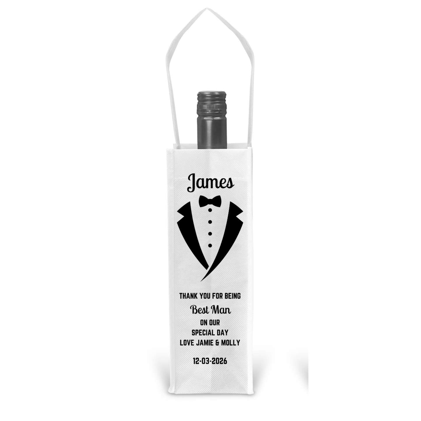 Personalised Bottle Gift Bag - Best Man Wedding