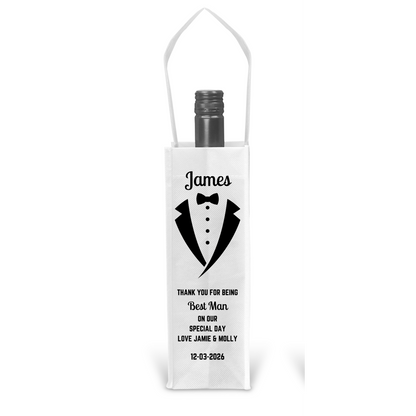 Personalised Bottle Gift Bag - Best Man Wedding