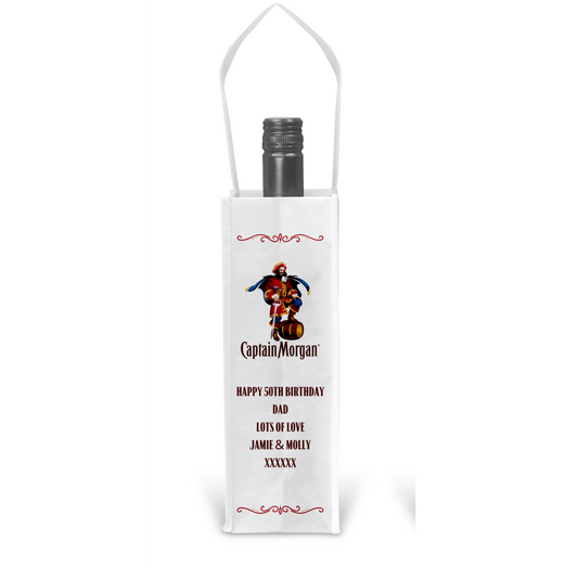 Personalised Bottle Gift Bag - Captain Morgan Rum Design