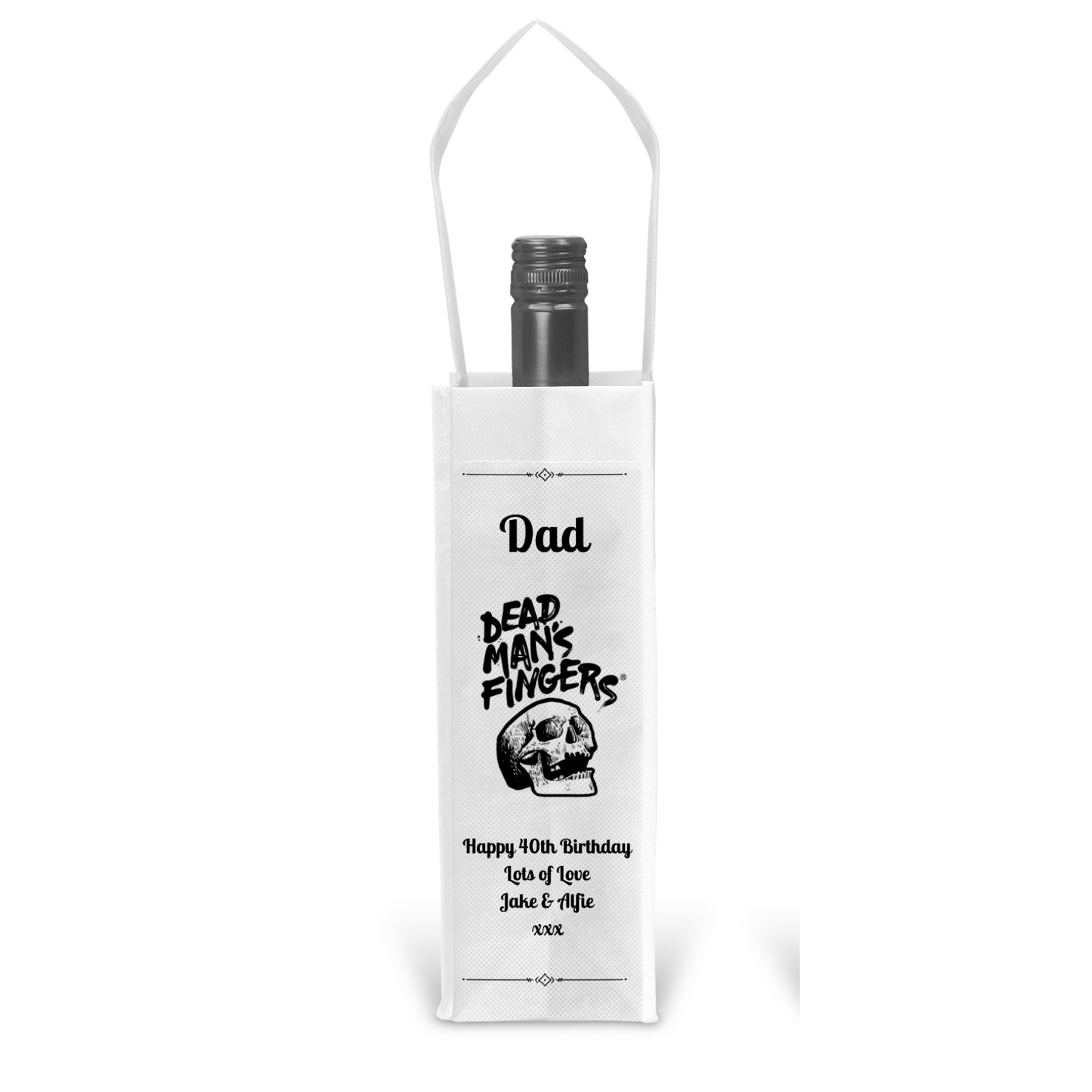 Personalised Bottle Gift Bag - Dead Man's Fingers Design
