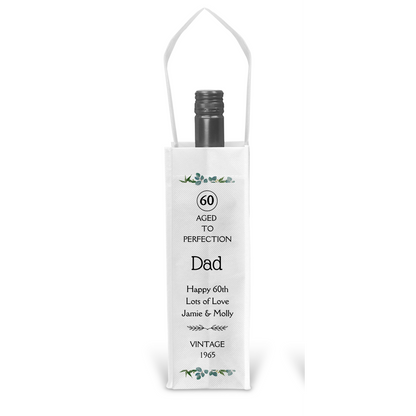 Personalised Bottle Gift Bag - Eucalyptus Birthday