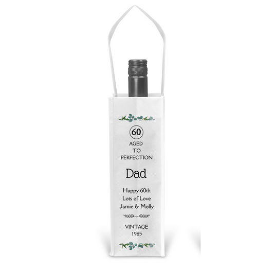 Personalised Bottle Gift Bag - Eucalyptus Birthday