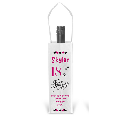 Personalised Bottle Gift Bag - Birthday Fabulous