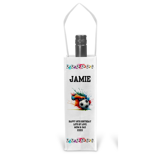 Personalised Bottle Gift Bag - Football Boot
