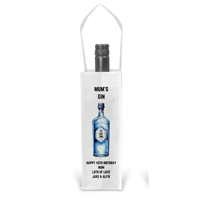 Personalised Bottle Gift Bag - Gin Design