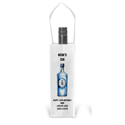 Personalised Bottle Gift Bag - Gin Design