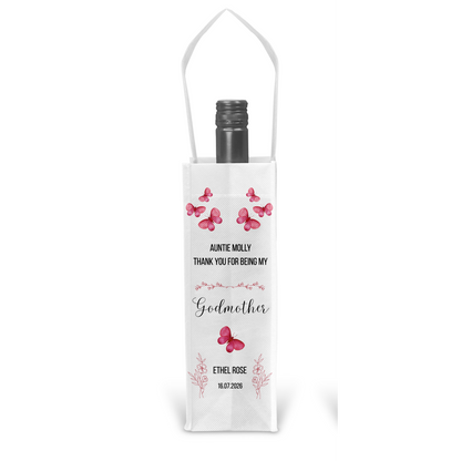 Personalised Bottle Gift Bag - Godmother Thank You