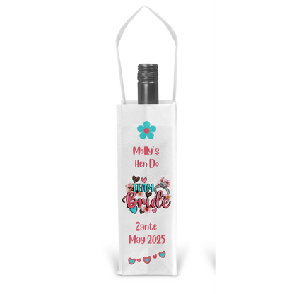 Personalised Bottle Gift Bag - Team Bride Design