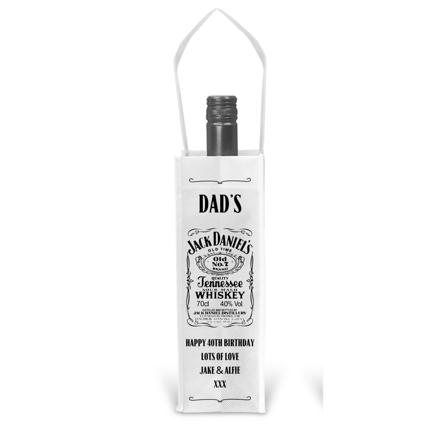 Personalised Bottle Gift Bag - Jack Daniels Design
