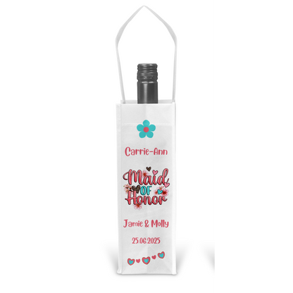 Personalised Bottle Gift Bag - Maid of Honor Wedding Design