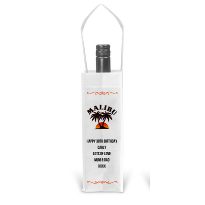 Personalised Bottle Gift Bag - Malibu Design