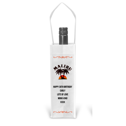 Personalised Bottle Gift Bag - Malibu Design