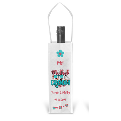 Personalised Bottle Gift Bag - Mother of the Groom Wedding Design