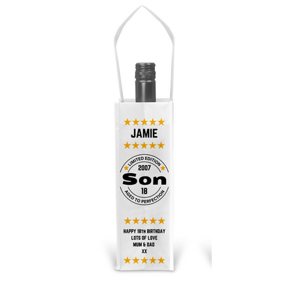 Personalised Bottle Gift Bag - Birthday SON