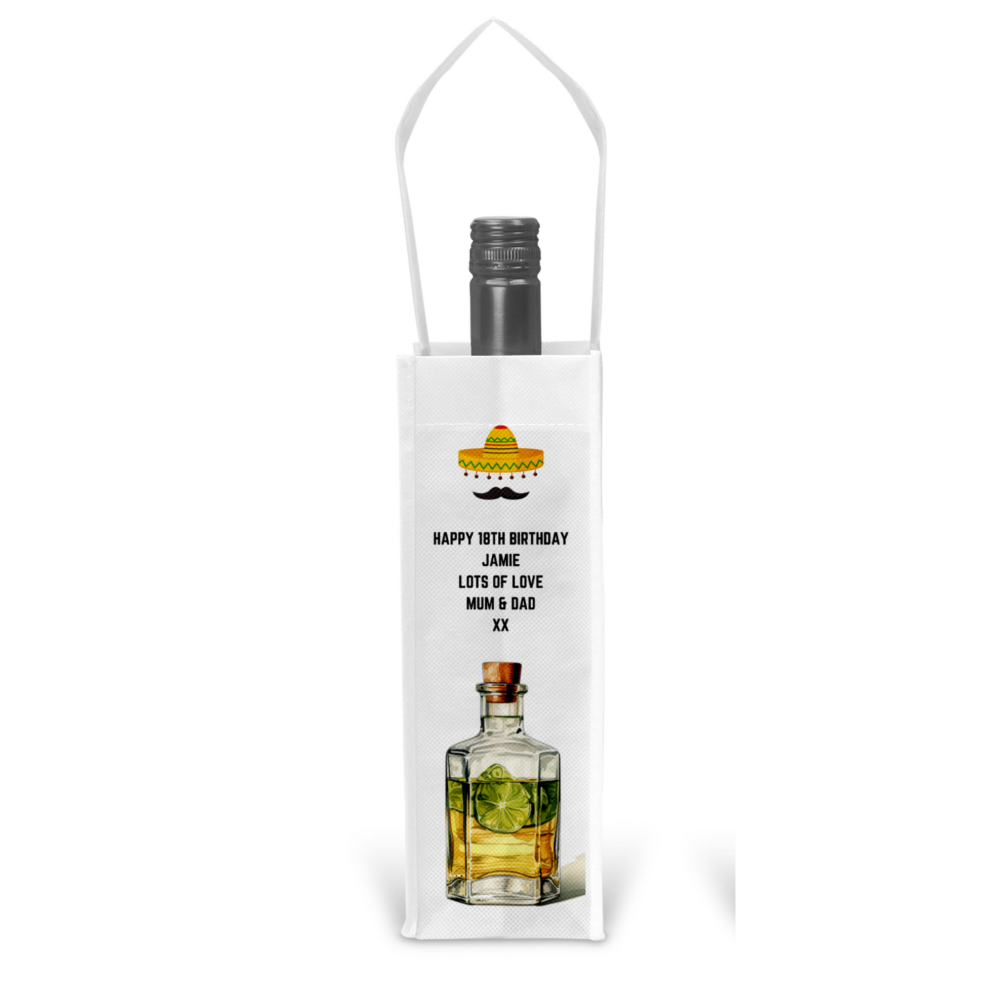Personalised Bottle Gift Bag - Tequila Design