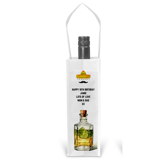 Personalised Bottle Gift Bag - Tequila Design