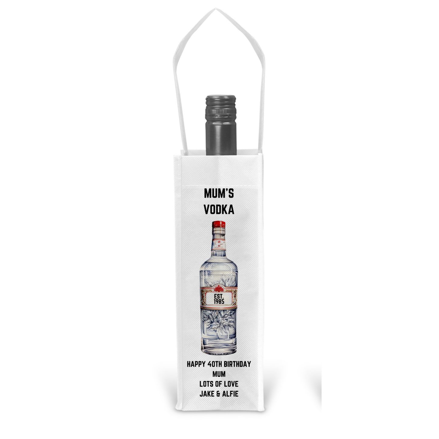 Personalised Bottle Gift Bag - Vodka Design