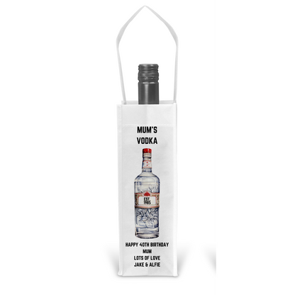 Personalised Bottle Gift Bag - Vodka Design