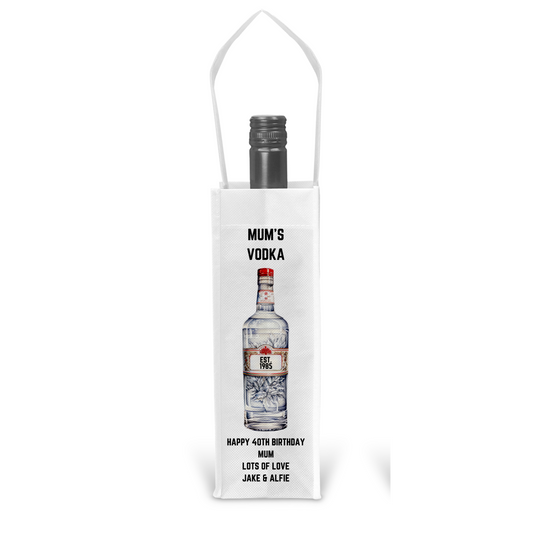 Personalised Bottle Gift Bag - Vodka Design