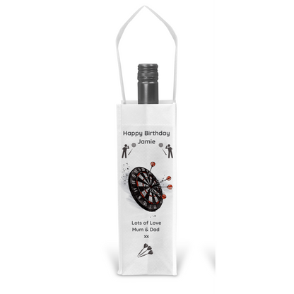 Personalised Bottle Gift Bag - Dartboard Design