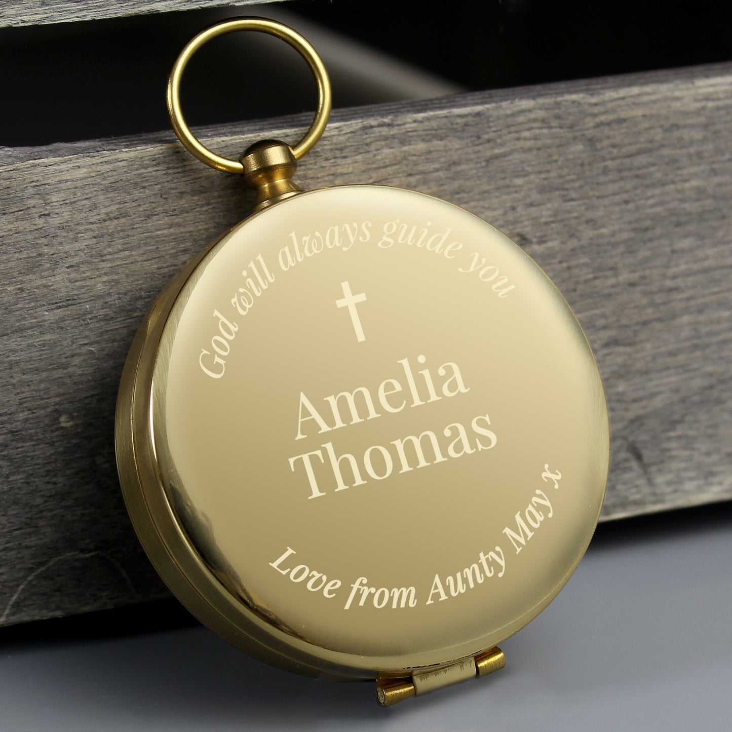 Personalised Religious Compass - Christening/Communion