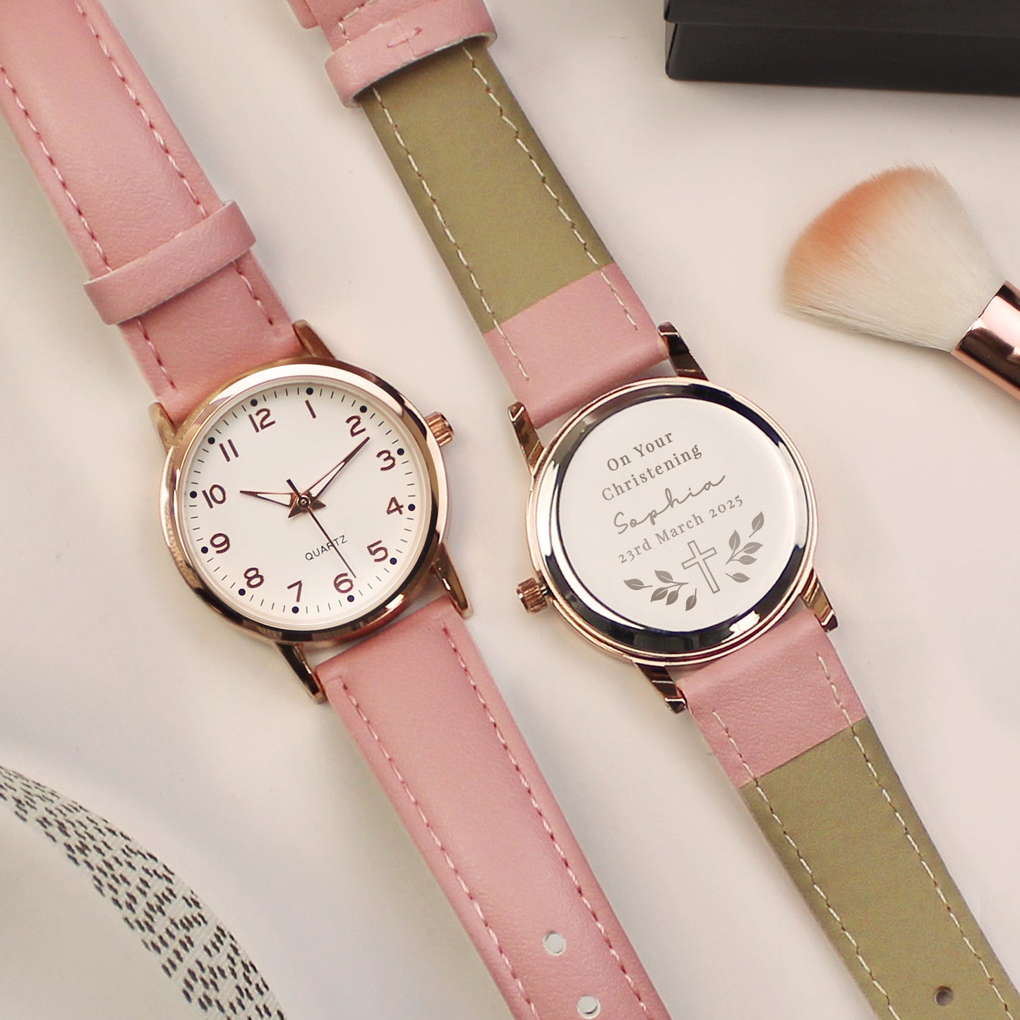 Personalised Christening/Communion Pink Watch