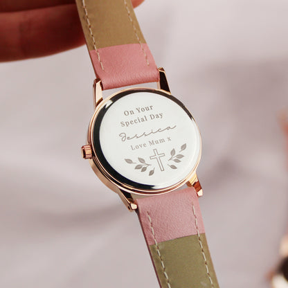 Personalised Christening/Communion Pink Watch