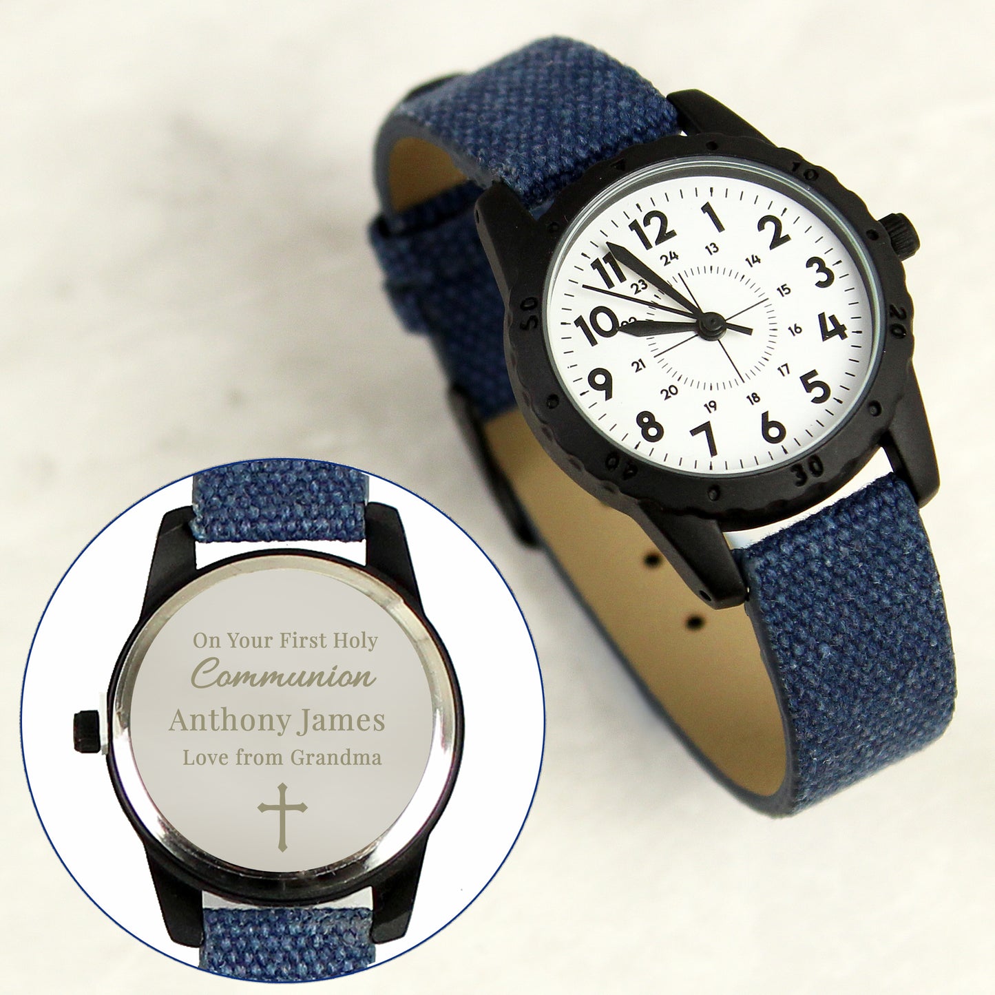 Personalised Christening/Communion Blue Watch
