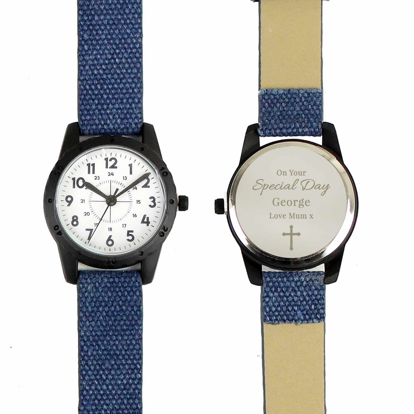 Personalised Christening/Communion Blue Watch