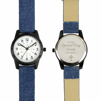 Personalised Christening/Communion Blue Watch