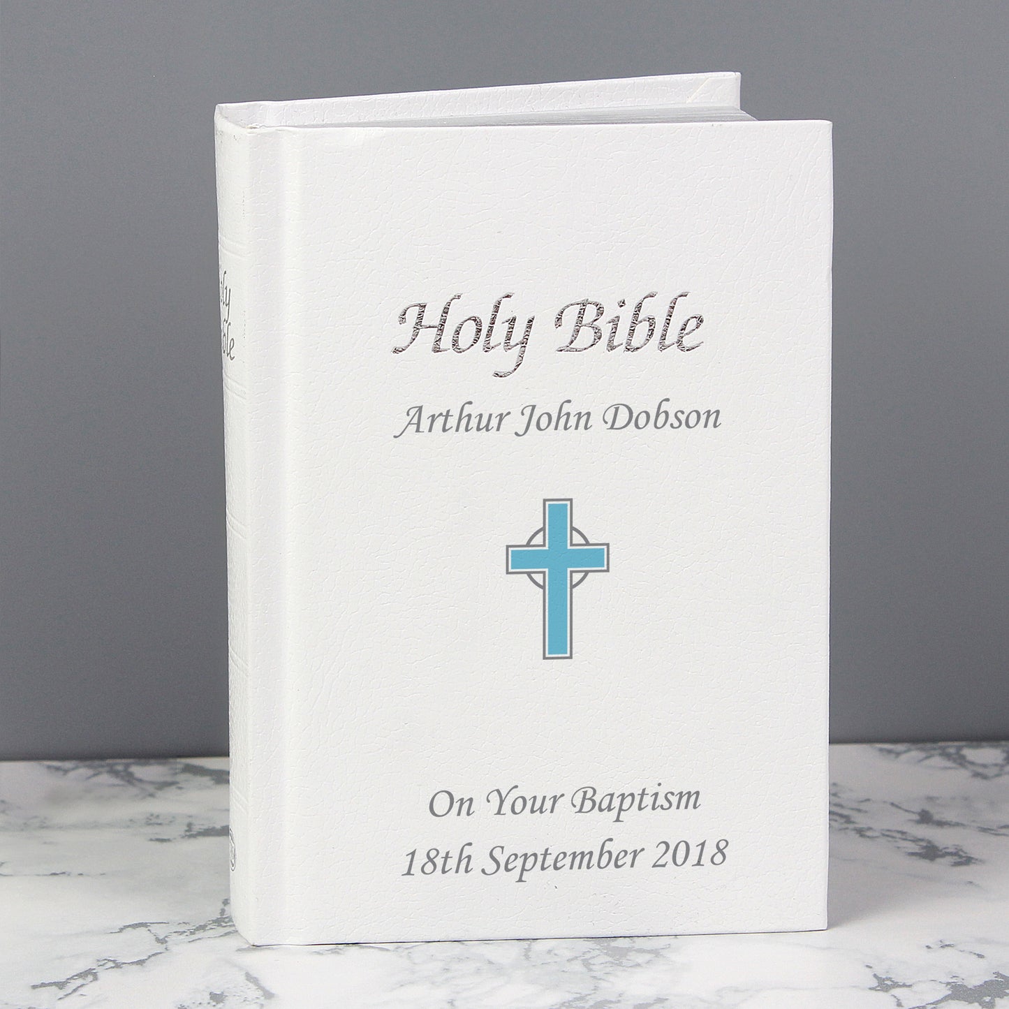Personalised Blue Cross Holy Bible - Christening/Communion